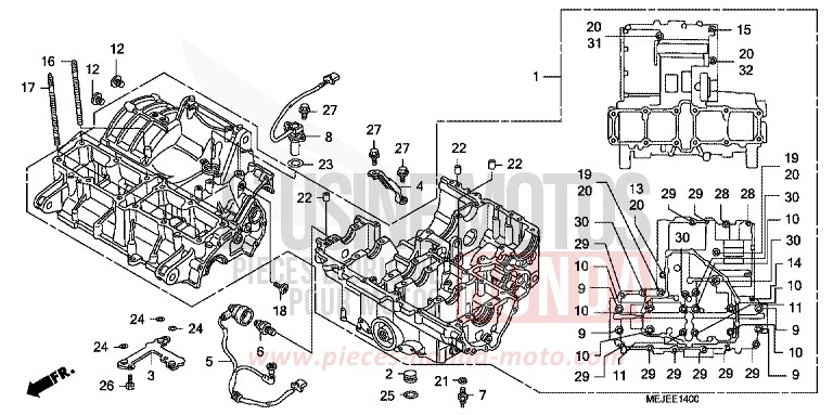 CRANKCASE for CB1300 Super Bold'or ABS DARKNESS BLACK METALLIC (NH463F) from 2007